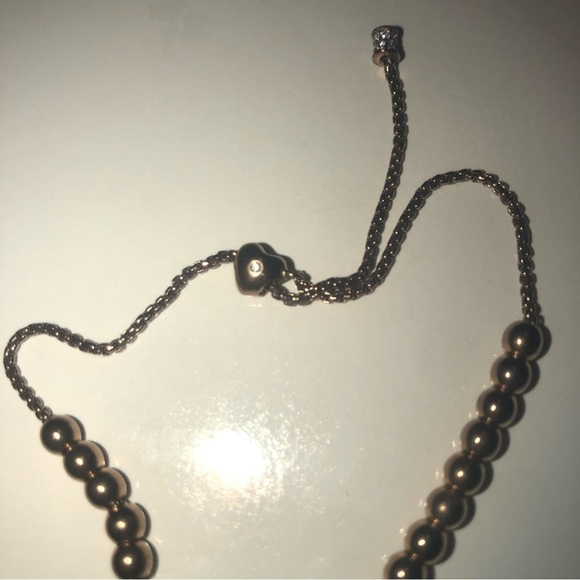 MICHAEL Kors Rose Gold Tone Adjustable Bolo Bracelet w Heart & Ball Beads OS - Picture 2 of 4